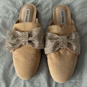 Steve Madden Harlan Mules with Rhinestone Bows Size 7.5 M